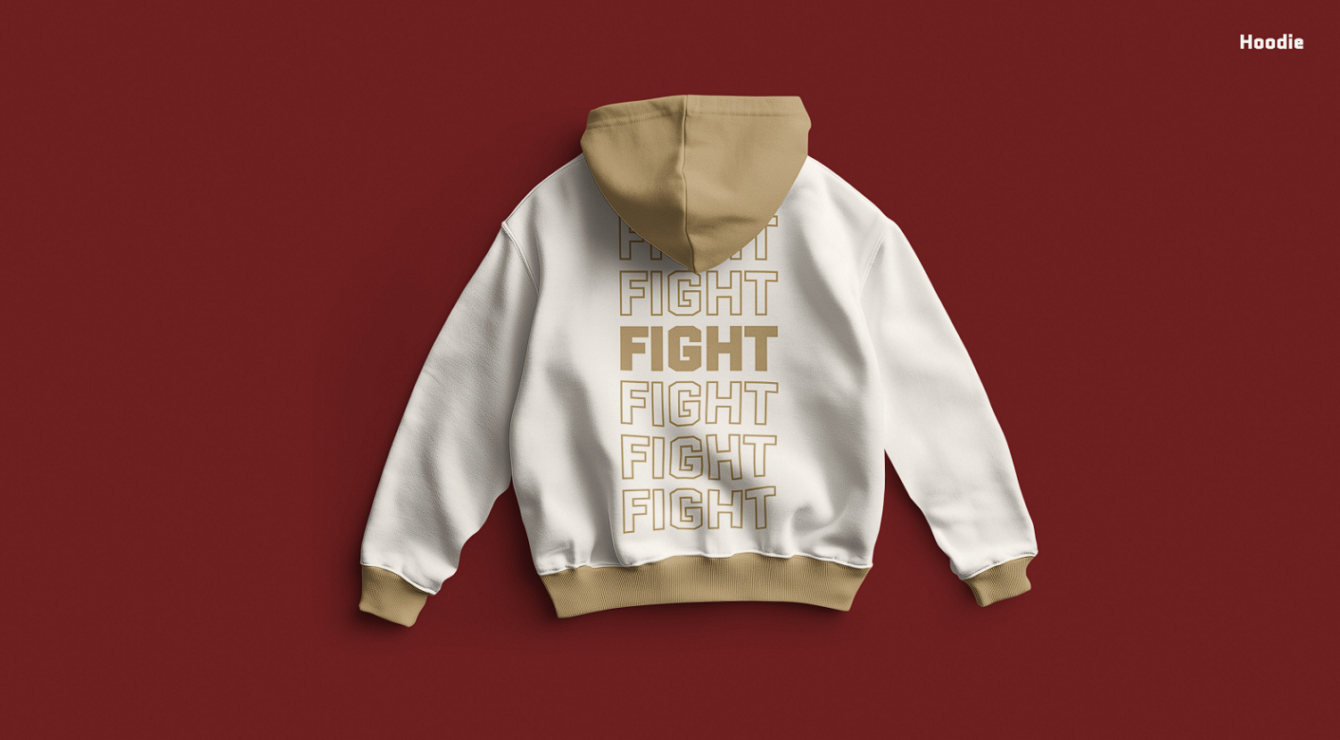 DOCENKO Boxing Team hoodie back print with repeating fight slogan