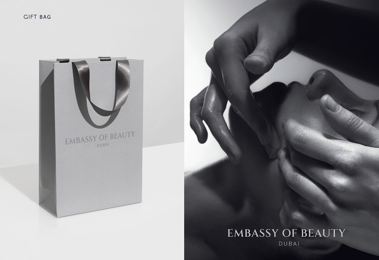 Embassy of Beauty gift bag and spa service imagery