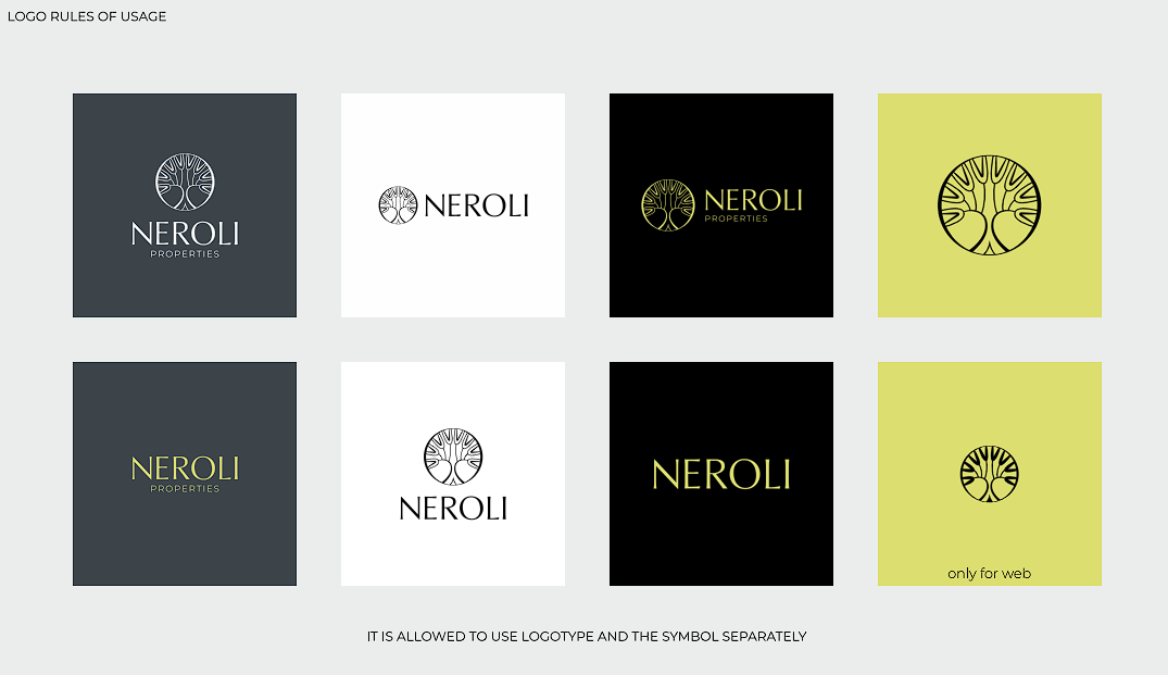 NEROLI logo usage rules and color variations