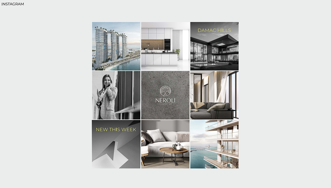NEROLI Properties Instagram visual identity grid